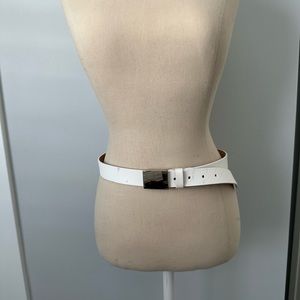 Michael Kors Collection White Hip Belt, Made in Italy